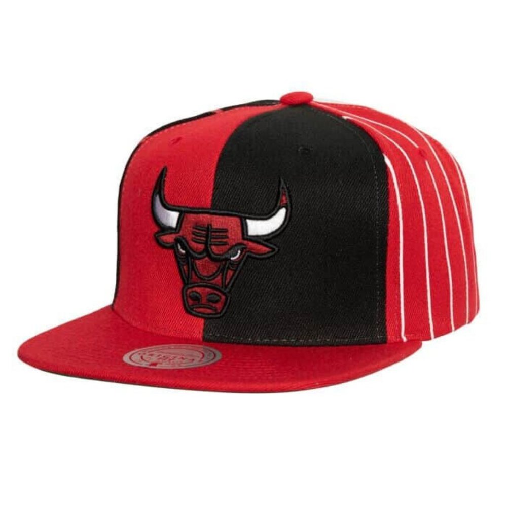 Mitchell & Ness Chicago Bulls What the Pinstripe Adjustable Snapback Hat Cap